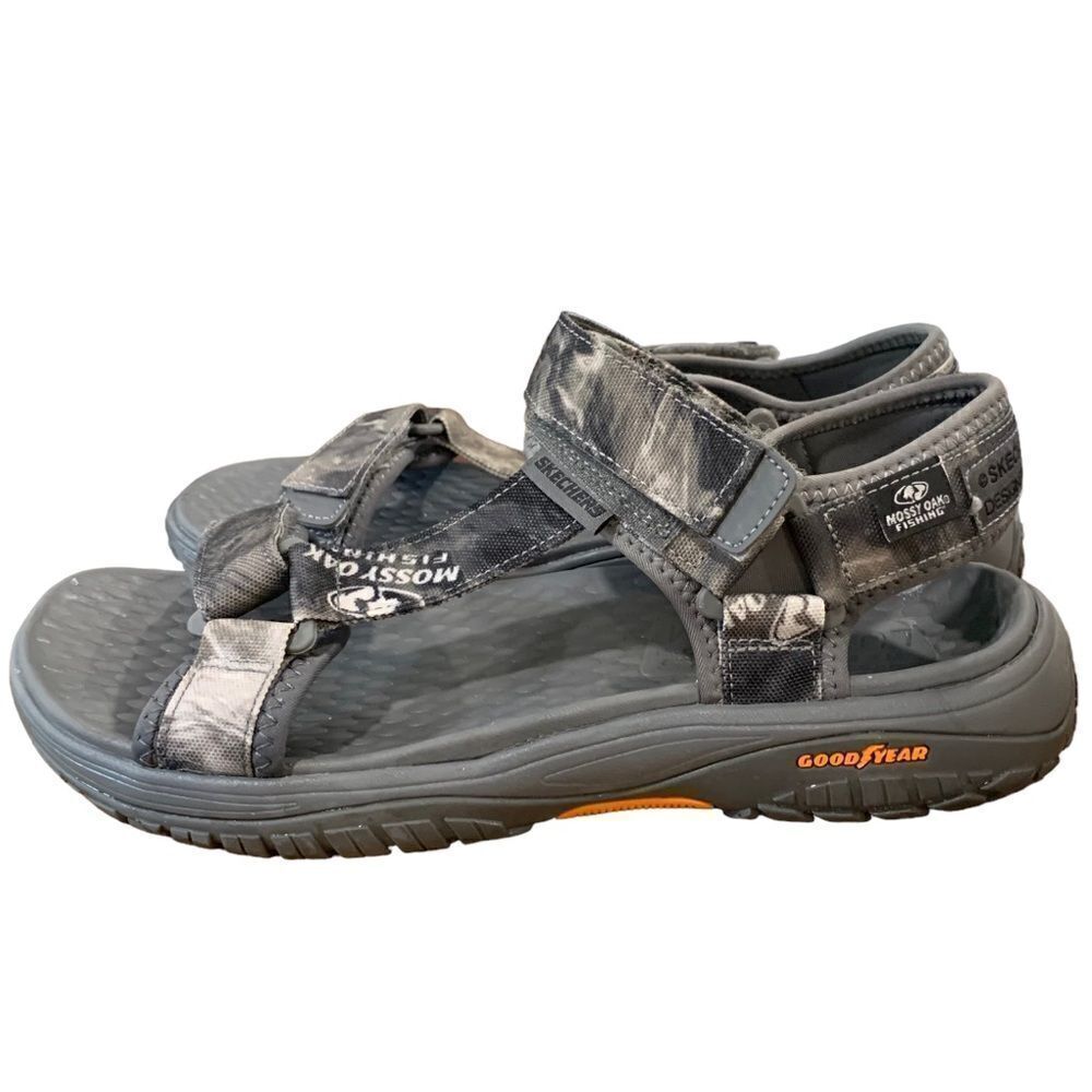 Skechers Mossy Oak Fishing Camo Adjustable Outdoor Mens Deck Sandal Sz 9